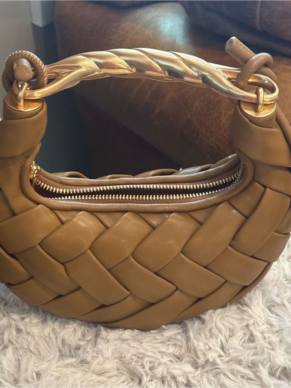 NWB JW PEI Orla Weave Bag w/removable crossbody strap in Brown (camel/tan) - Picture 13 of 16